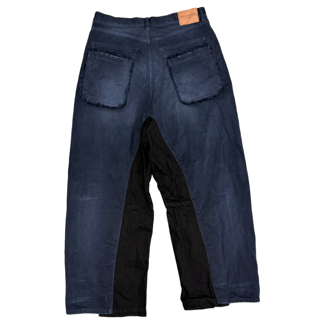 BALENCIAGA 'NAVY/BLACK' SPLIT JEANS
