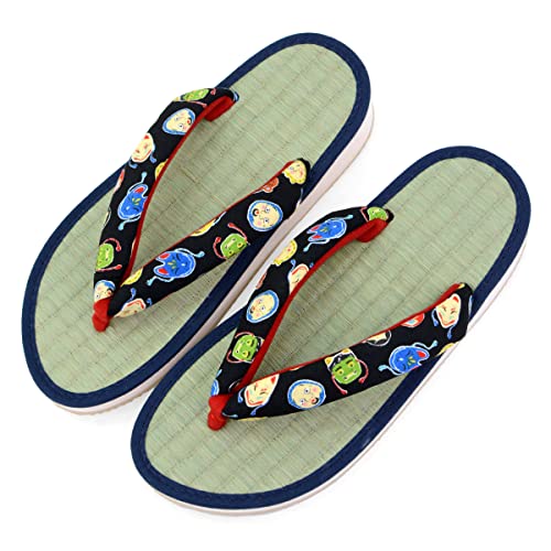 [Takeharu] Women's Sandals, Rush, Made in Japan, Zori Sandals, Round Tatami Sandals, Folding Sandals, Cute Large Size, Flowers, White, Black, Pink, Polka Dots, Non-Slip, Perfect for Your Feet,