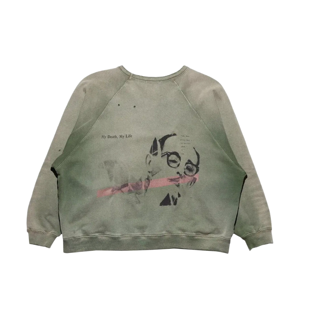 ENFANTS RICHES DÉPRIMÉS 'MY DEATH MY LIFE RAGLAN' GREEN SWEATSHIRT