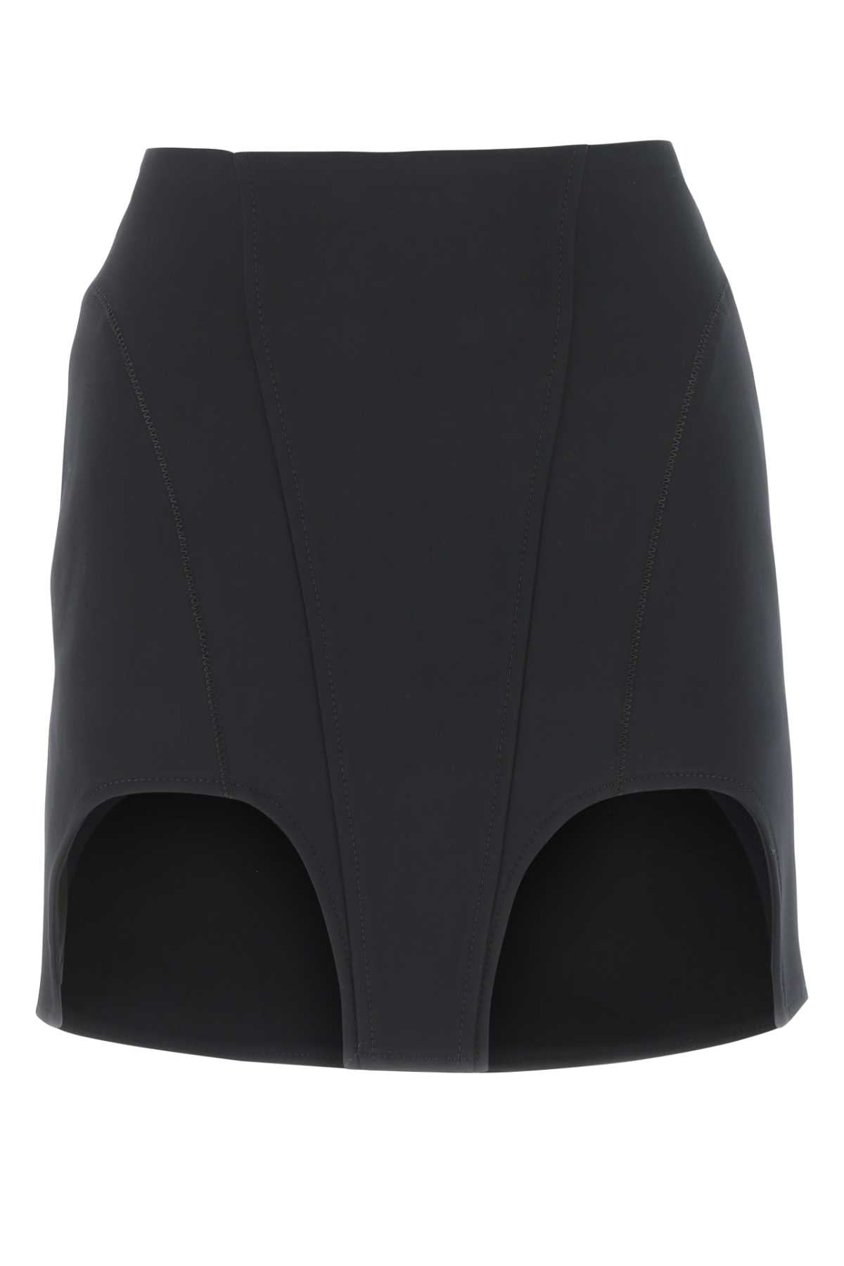 Dion Lee ディオンリーブラックストレッチコットンブレンドミニスカート - Image 2