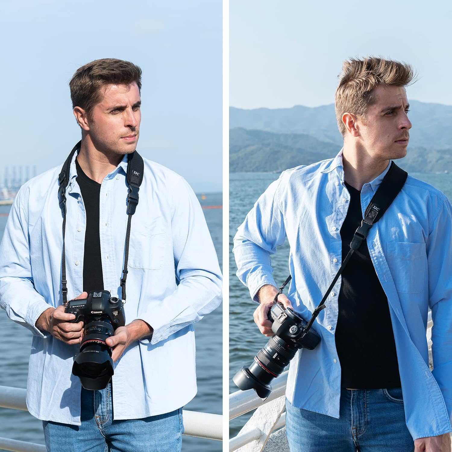 [JJC] Neoprene Camera Strap Shoulder Strap Neck Strap Anti-Slip Adjustable Length for DSLR / Mirrorless Camera Compatible with Fujifilm X-T50 Canon R5 R6 R7 R RP 5D Mark IV 6D 7D Mark II 90D 80D 70D