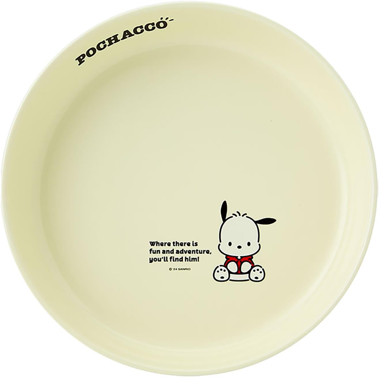 Sanrio 186619 Potchacco Plate, 8.3 inches (21 cm), Microwave, Dishwasher, Dish-Dryer, Ceramic, Curry Plate, Pasta Plate