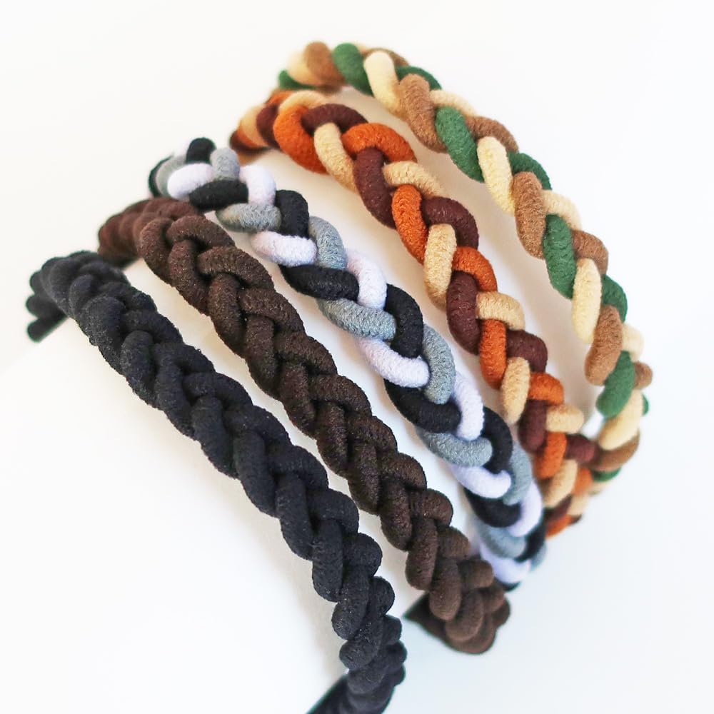 He-g40set Hair Elastic Color Patented Durable Rubber Charmy Braid Simple Colorful Set of 5 (Basic Set)