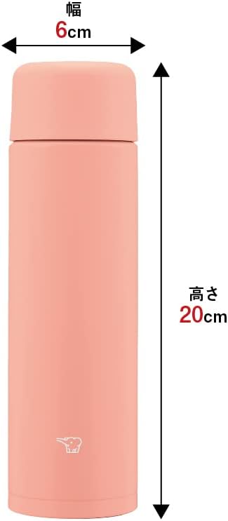 Zojirushi SM-MA35-PM Water Bottle, Seamless Stopper, Small Capacity, 11.8 fl oz (350 ml), Screw, Stainless Mug, Dahlia Pink, Integrated Stopper and Washer, Easy to Clean, 2 Washings Only
