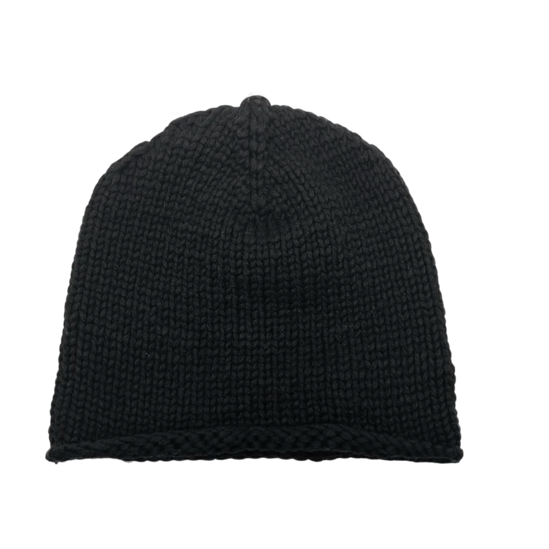 CHROME HEARTS 'FLEUR PATCH' BLACK CASHMERE BEANIE