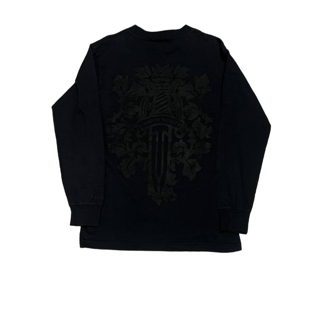 CHROME HEARTS 'BLACK' VINTAGE FLORAL DAGGER LONGSLEEVE TEE