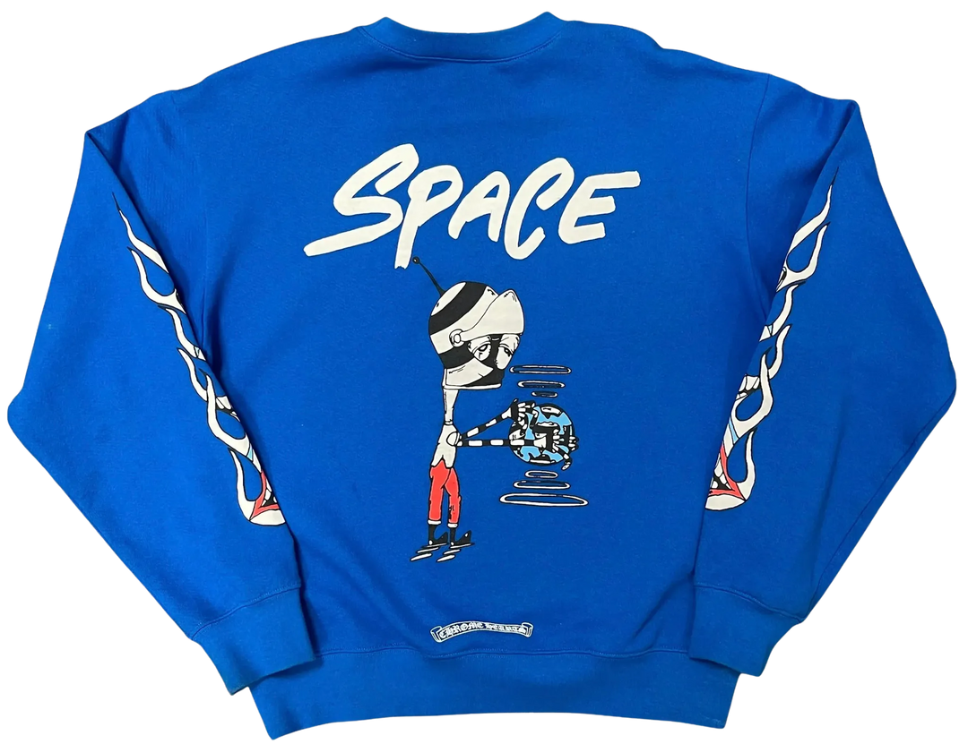 CHROME HEARTS MATTY BOY 'SPACE' BLUE CREWNECK
