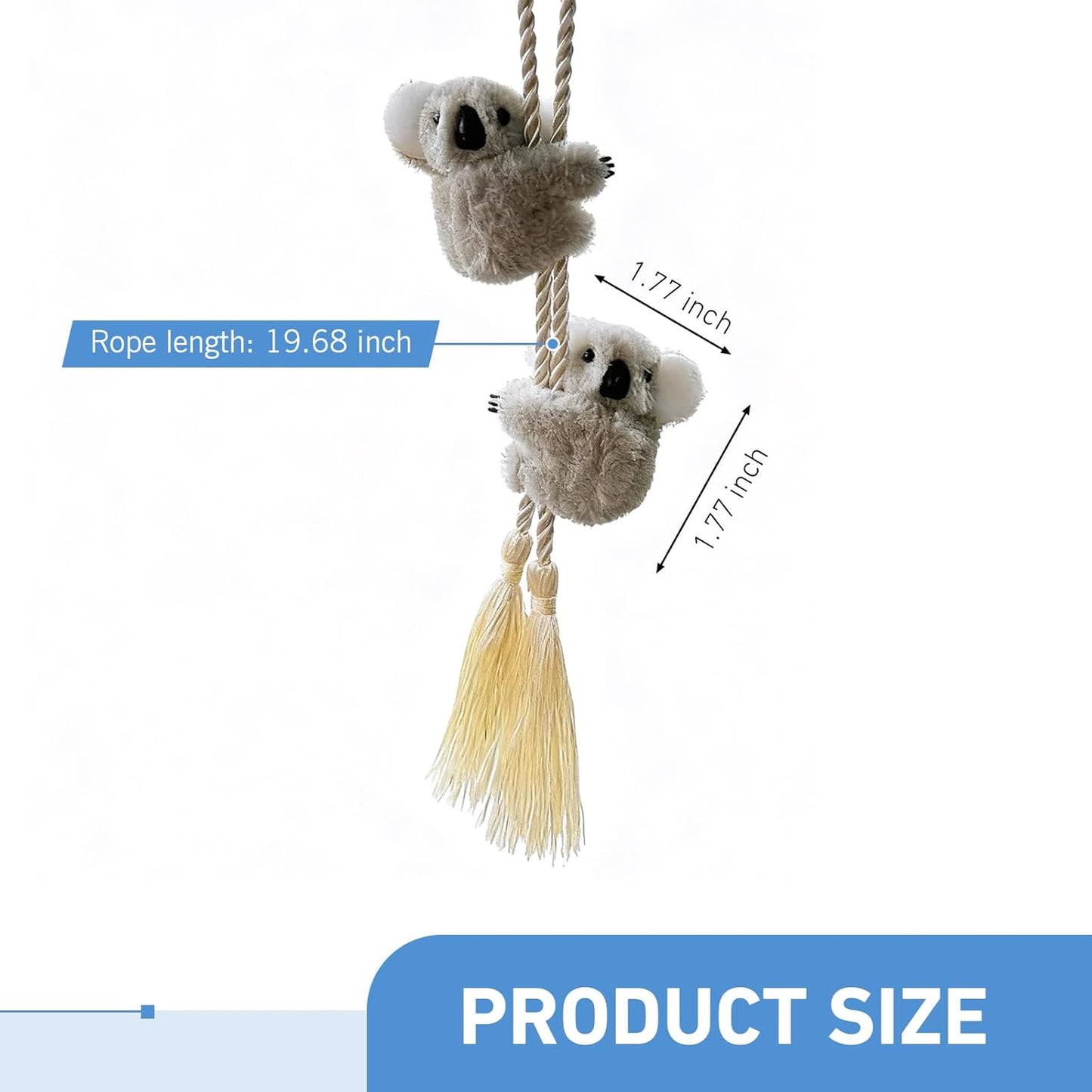 Lindo adorno colgante de koala oscilante para automóvil, colgante creativo de felpa para espejo retrovisor y decoración de consola central, divertido accesorio interior, universal para mujeres