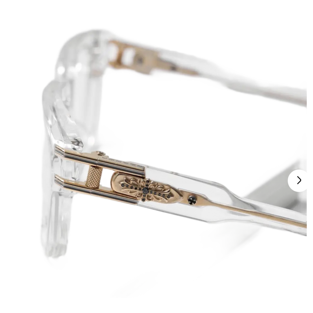 CHROME HEARTS 'BULGE' CRYSTAL/GOLD GLASSES