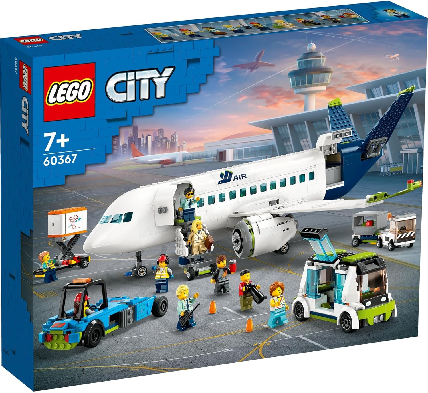 LEGO City 60367 Passenger Plane Toy, Toy, Birthday Present, Blocks, Boys, Girls, Children, 7 Years Old, 8 Years Old, 9 Years Old, Elementary School Students, City Building, Vehicles, Cars, Mini Cars