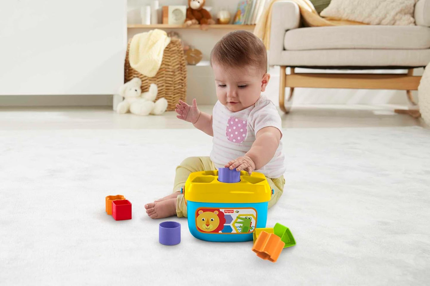 Fisher Price Infant FFC84 My First Blocks, Rainforest, 6 Months and Up, Baby Toy, Educational Toy, Block Set, Matching