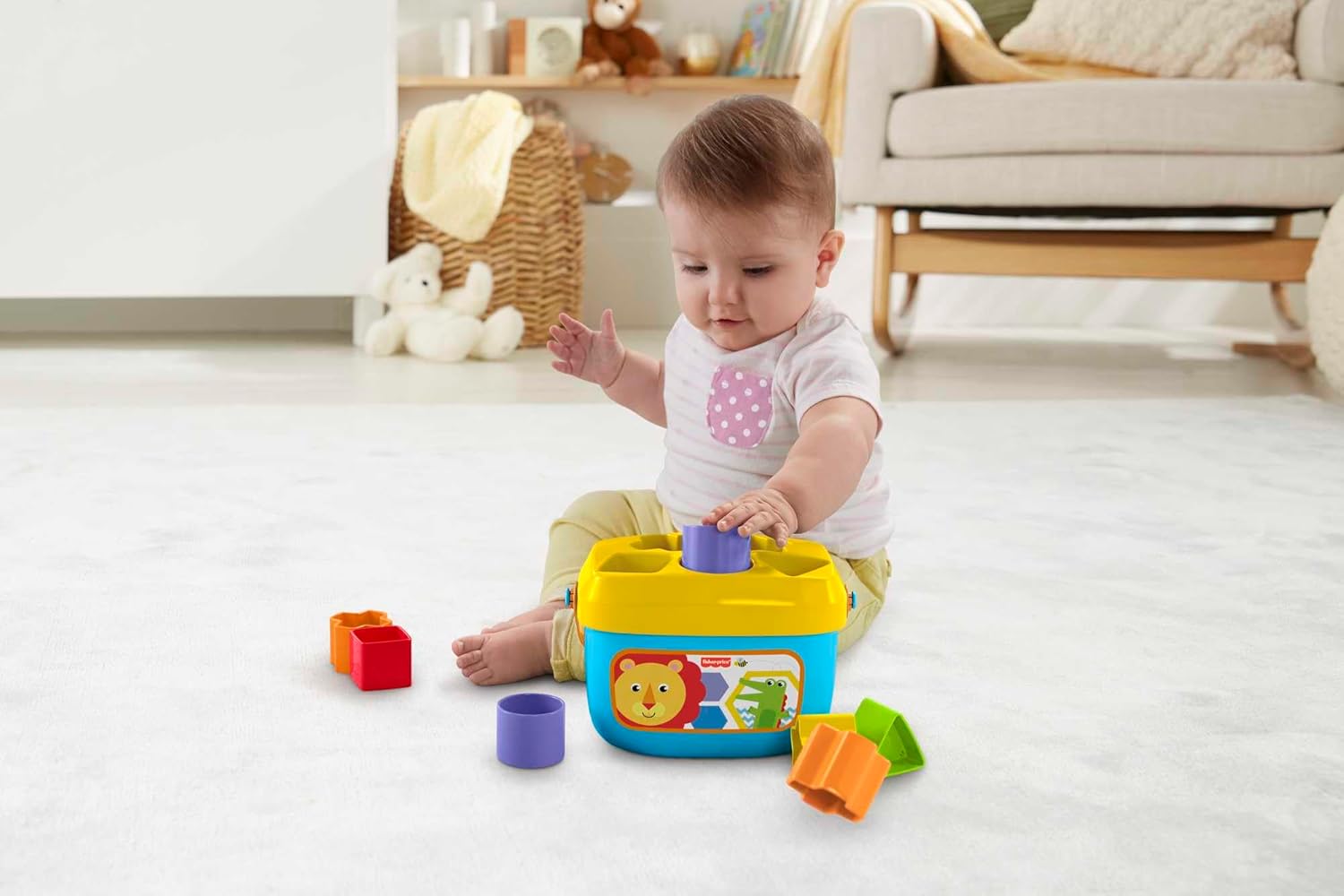 Fisher Price Infant FFC84 My First Blocks, Rainforest, 6 Months and Up, Baby Toy, Educational Toy, Block Set, Matching