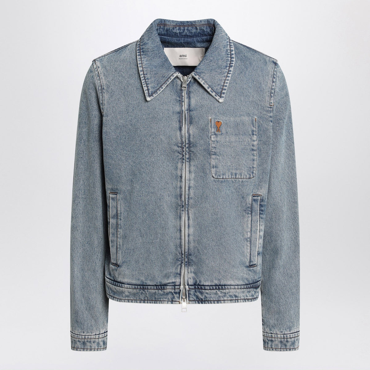 Ami Ami Paris Denim Zip Up Ami De Coeurジャケット - Image 2