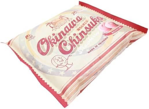 Koba Kasaya Chinsuko Treats Snack Okinawa Gourmet Souvenirs, Individually Wrapped Chinsuko, Pack of 20 (Strawberry)