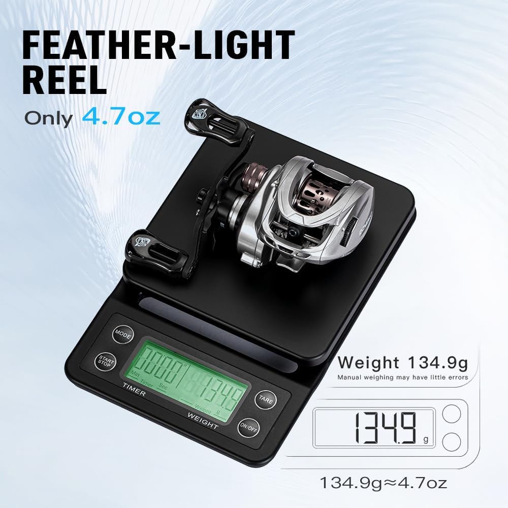 HICC50 Pro 136g Ultralight Baitcasting Reel BFS Baitcasting Fishing Reel 7.1/8.1 High Speed Gear Ratio 11+1BB 4KG Power Baitcasting Reel (8.1 Dual Spool Left Hand)