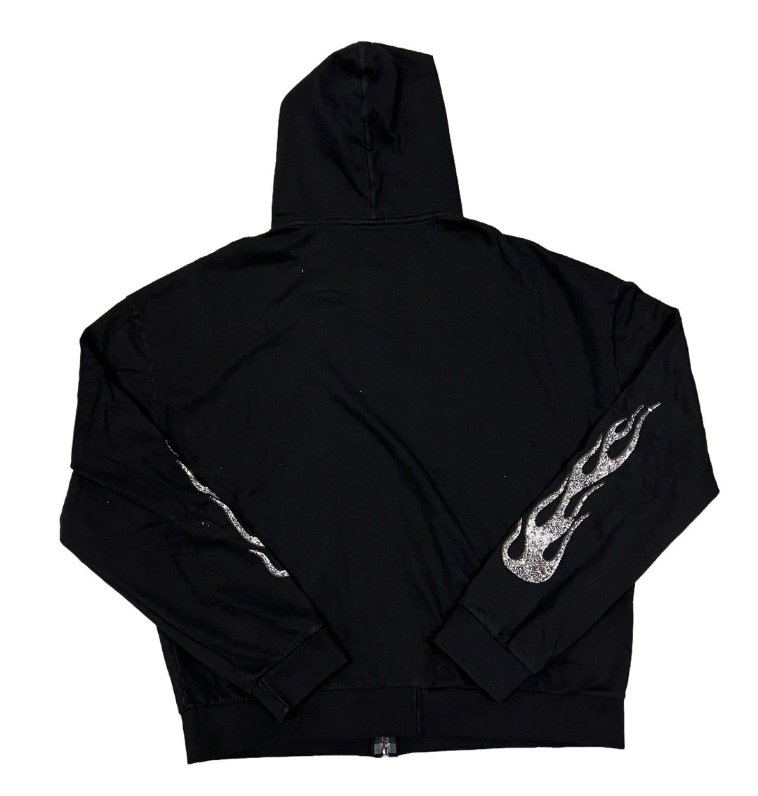 BOSSI 'BLACK AND WHITE' RHINESTONE ZIP-UP