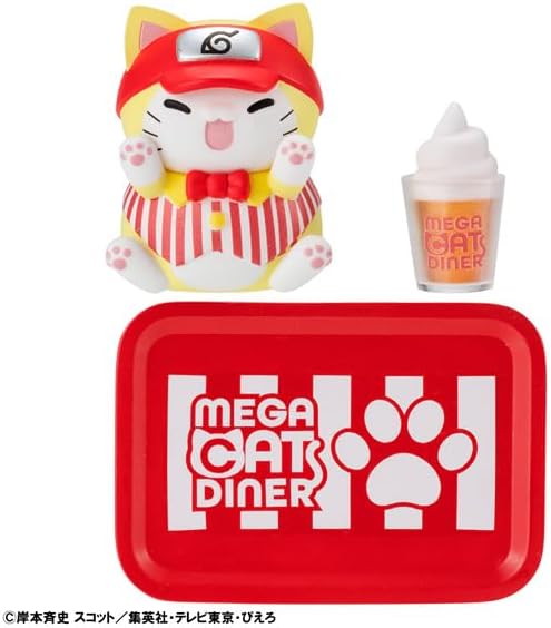 MegaHouse Mega Cat Project Naruto! Megacat Diner (Box) Approx. 1.2 inches (30 mm), PVC Pre-painted Complete Figure