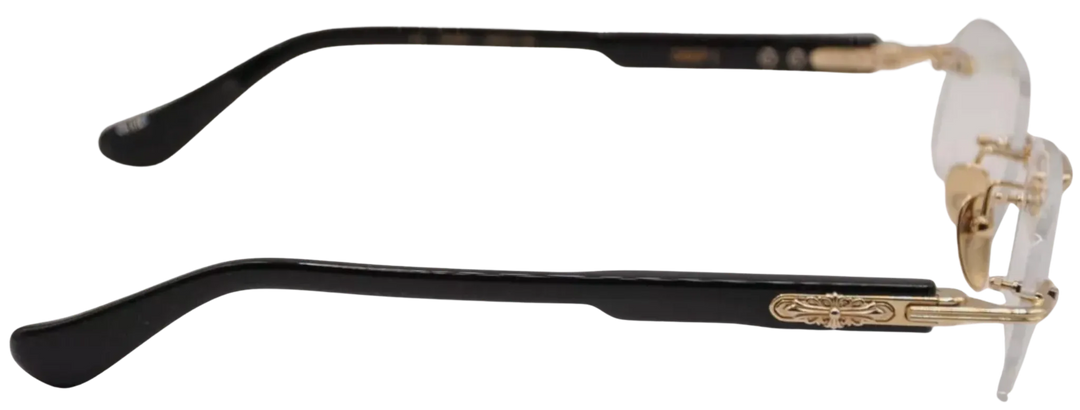 CHROME HEARTS 'DEEP II' 18K GOLD BLACK GLASSES