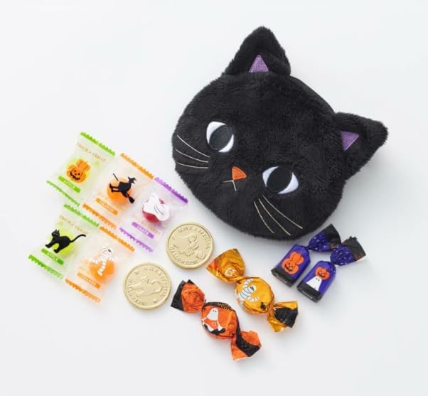 Halloween Limited Meat Treat Pouch, Black, 11 Pieces, Assorted Candy, Gift