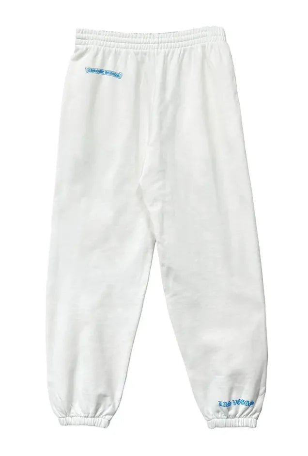 CHROME HEARTS LAS VEGAS EXCLUSIVE 'DICE' WHITE SWEATPANTS