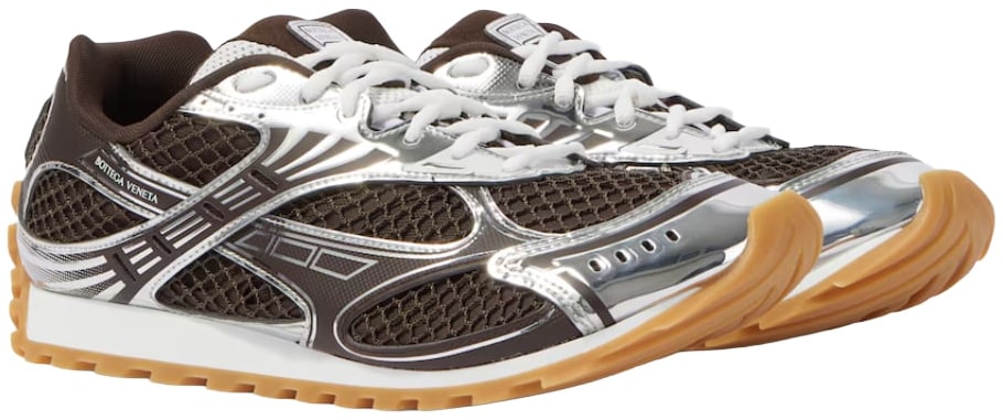 BOTTEGA VENETA ORBIT BROWN/SILVER SNEAKERS
