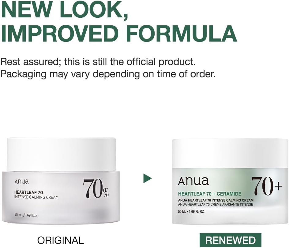 ANUA Dokudami 70 Intense Calming Cream, 1.7 fl oz (50 ml), Moisture Moisturizing Care, Plenty of Moisturizing, Dry Skin, Mixed Skin, Heartleaf Cream, Skin Care, Moisturizing Cream, Korean Cosmetics