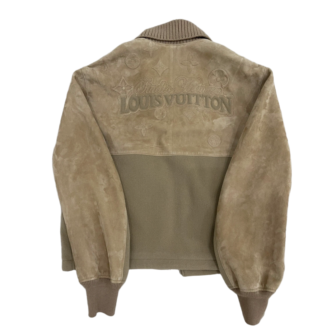 LOUIS VUITTON 'CAMEL SUEDE' ZIP UP TEDDY JACKET