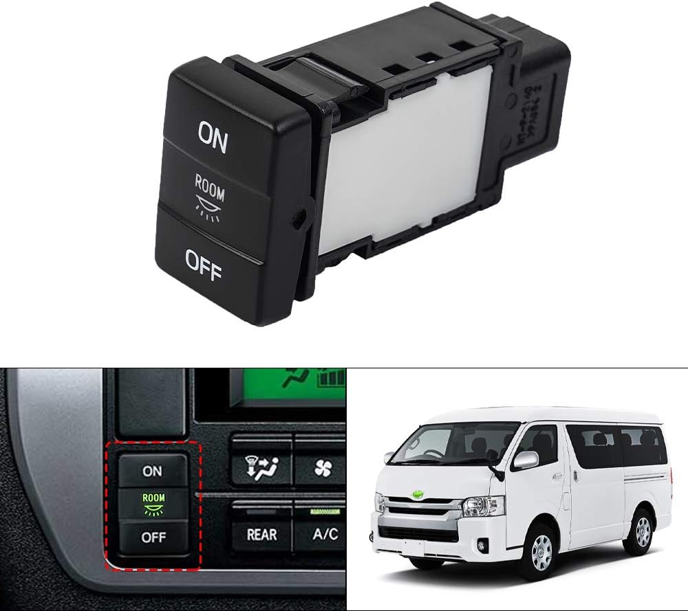 Cartist Toyota Hiace 200 Series Room Lamp Switch, LED Switch, Genuine Wind Switch HIACE 200 Type 4 S-GL DX Assembly H25.12~ On/Off Switch LED Lamp Included, Illumination, Genuine Replacement, Custom