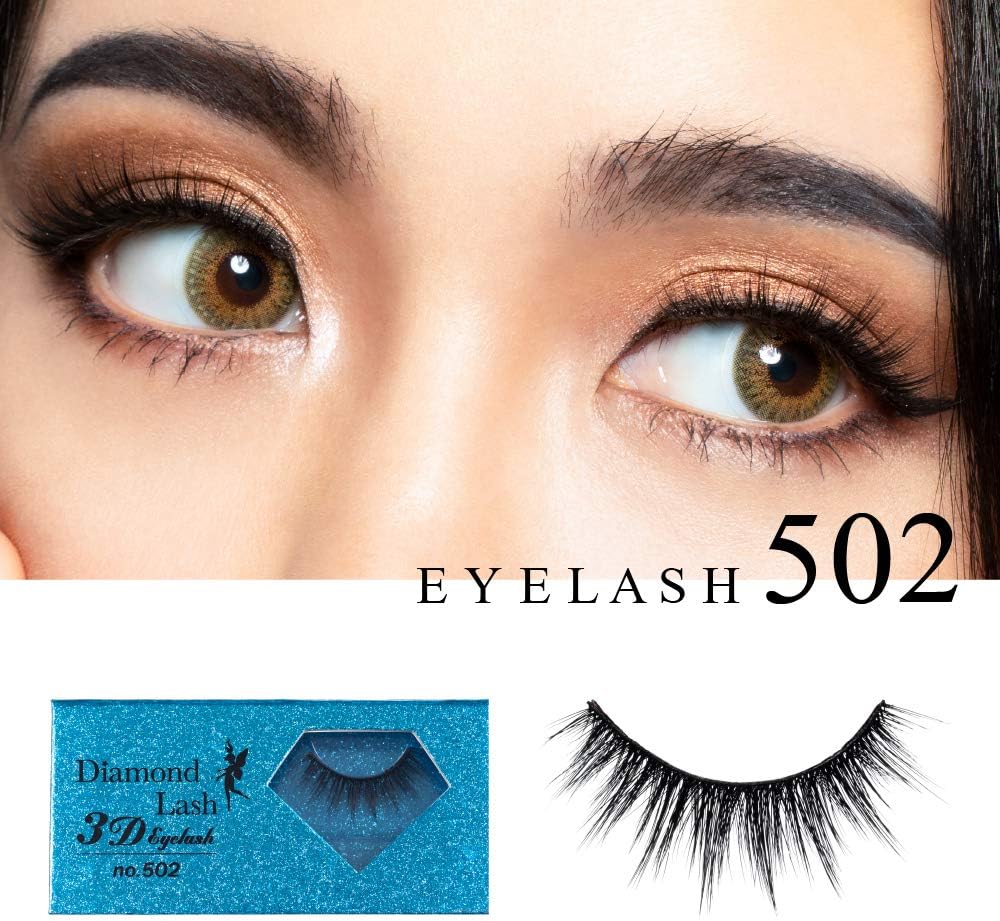＼NEW／【ダイヤモンドラッシュ公式】DiamondLash 3D EYELASH no.502海外セレブのようなボリュームのある3Dつけまつげ。全体的に束感のあるデザイン。