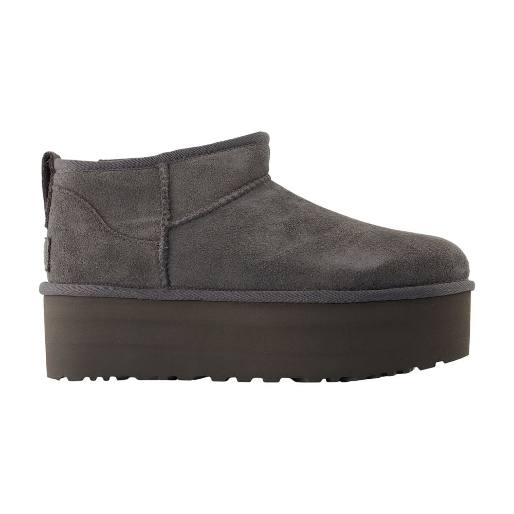 Ugg クラシック ウルトラ ミニ プラットフォーム アンクル ブーツ Ugg レザー グレー - Image 2