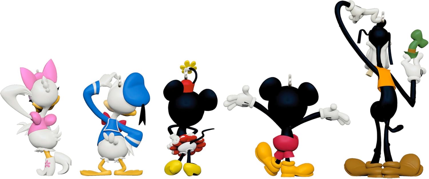 Hallmark Keepsake - Adorno navideño colgante de Disney Mickey y sus amigos, Amigos para siempre, Juego de 5, Regalos para fanáticos de Disney 2024