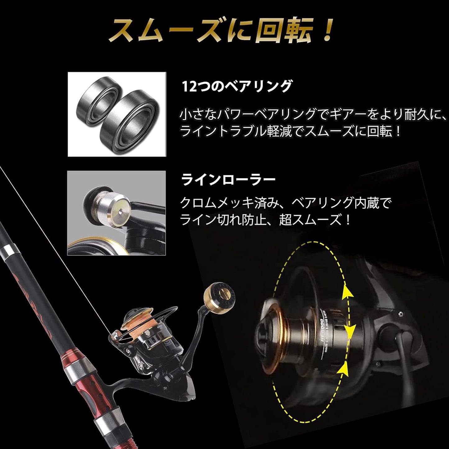 SHADDOCK Spinning Reel, Saltwater Fishing, 2000, 3000, 4000, 5000, 6000, 7000, Far Throw Reel, Bus, Sea Bass, Jigging, Perfect for Beginners, All Metal, 12BB, 5.2:1, Shockproof, Maximum Drag Force,