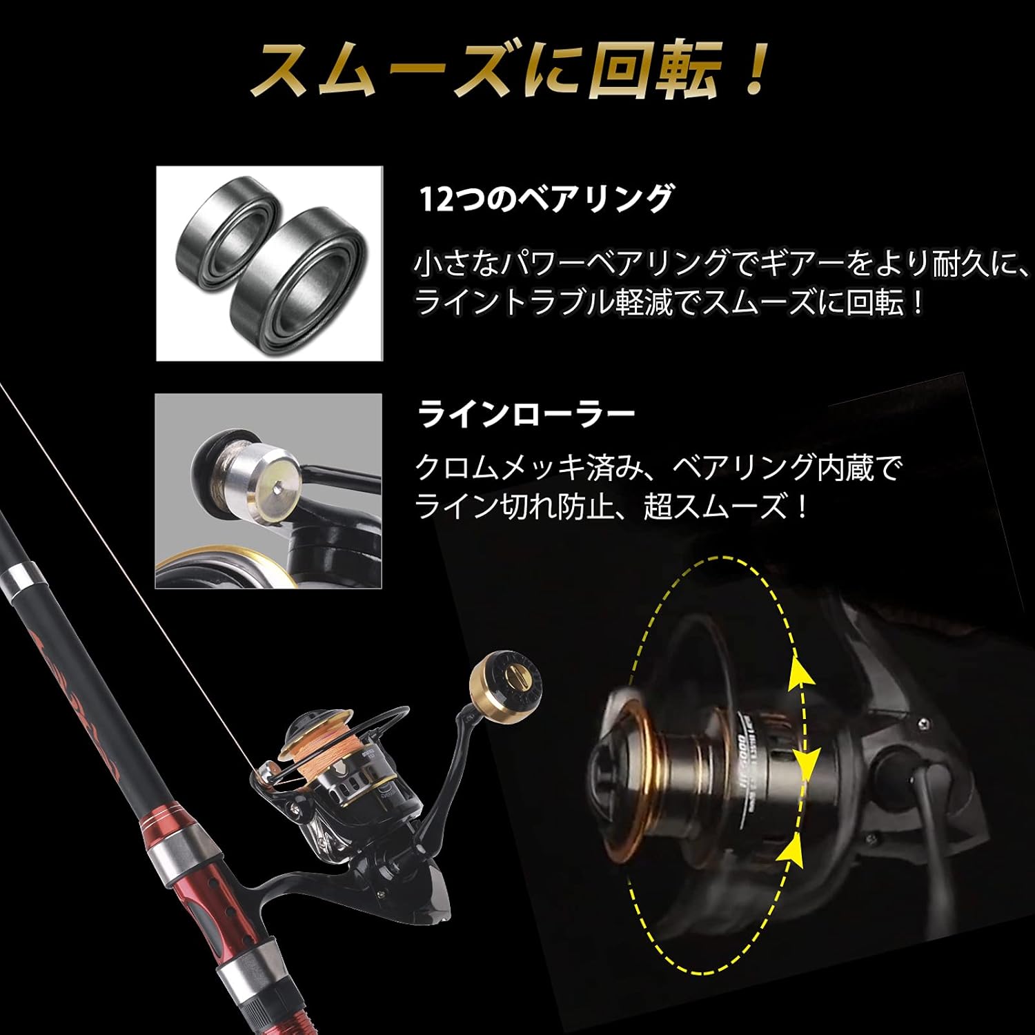 SHADDOCK Spinning Reel, Saltwater Fishing, 2000, 3000, 4000, 5000, 6000, 7000, Far Throw Reel, Bus, Sea Bass, Jigging, Perfect for Beginners, All Metal, 12BB, 5.2:1, Shockproof, Maximum Drag Force,