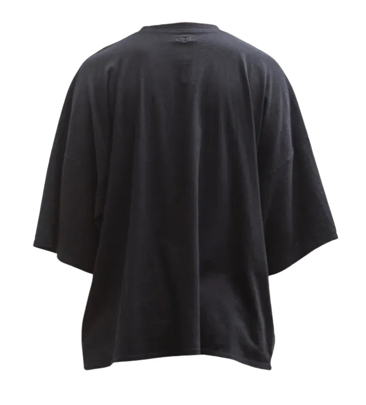 KAPITAL 'DENIM REPAIR' BLACK JERSEY TEE