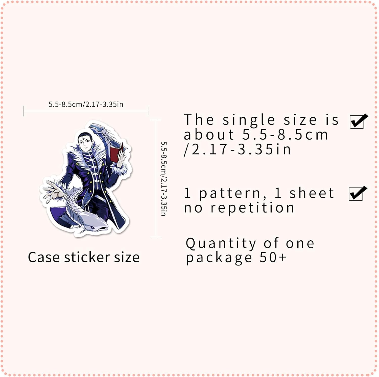 50 Piece Hunter x Hunter Sticker Collection Sticker Set Anime Cartoon Stickers Cute Notebook Stickers for Children Waterproof PVC Stickers Character Goods Surroundings Popular Picture Pasting Gift DIY