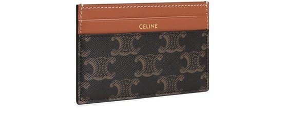 CELINE Medium card holder in Triomphe canvas and calfskin - Image 2