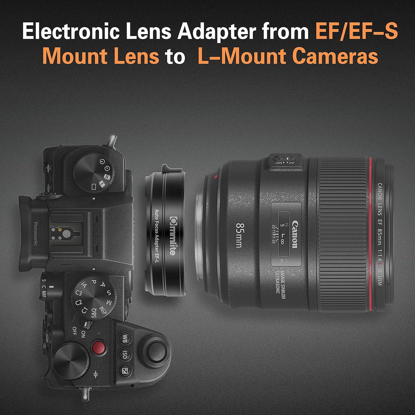 Commlite CM-EF-L Mount Adapter, Canon EF/EF-S Lens to SIGMA FP, Panasonic S5 S1, S1R, S1H, Leica SL601 SL2 L Mount Adapter, Mount Conversion Adapter, for L Mount, Lens Adapter Ring for Camera