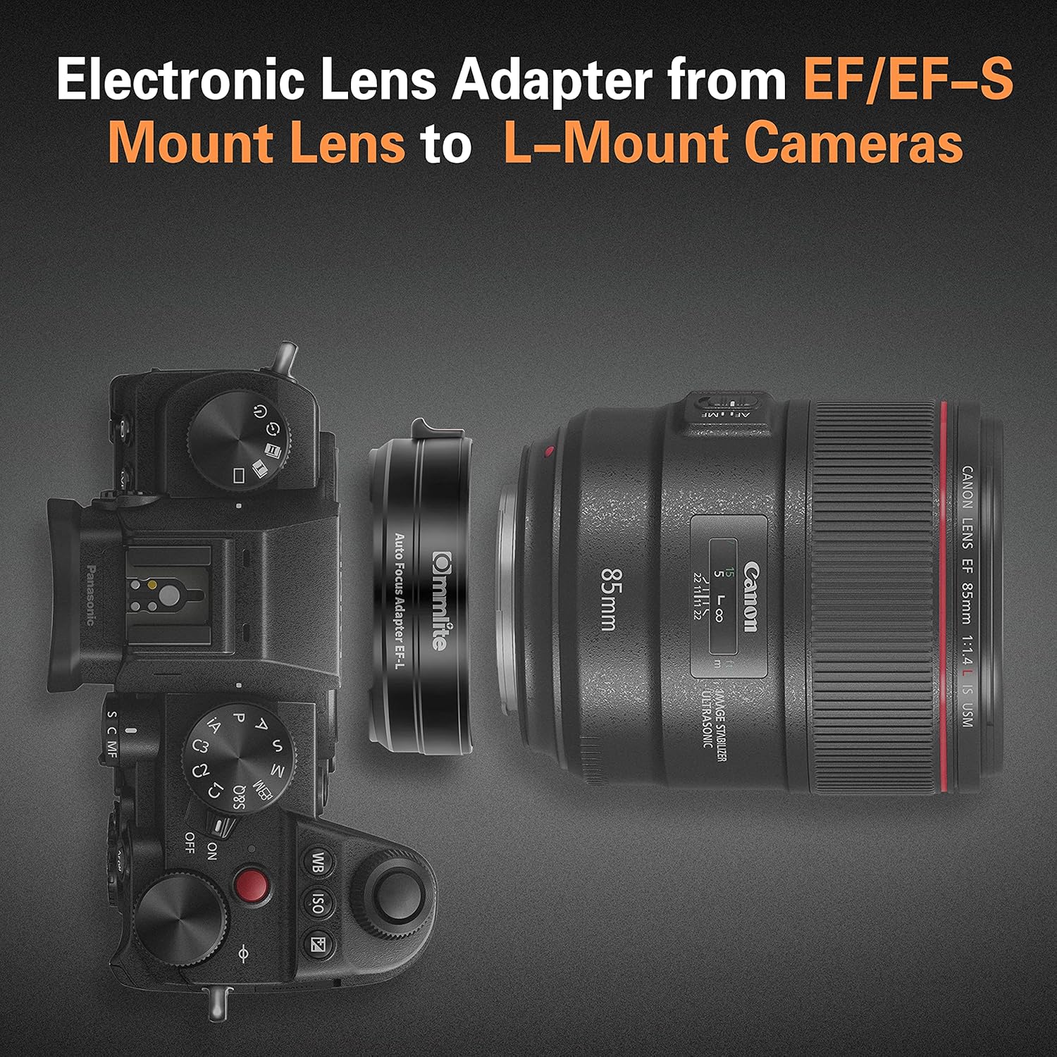 Commlite CM-EF-L Mount Adapter, Canon EF/EF-S Lens to SIGMA FP, Panasonic S5 S1, S1R, S1H, Leica SL601 SL2 L Mount Adapter, Mount Conversion Adapter, for L Mount, Lens Adapter Ring for Camera
