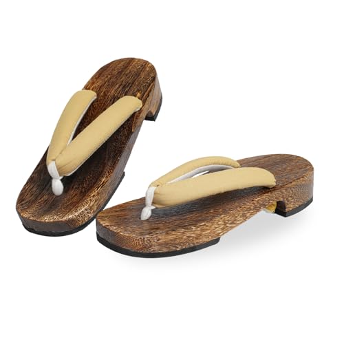 Amemari Women's Yukata Clogs, Large Size, Yukata Clogs, Size 2L (9.4 - 10.2 inches (24.0 - 26.0 cm), Summer, Cotton Linen, Plain Thong, No Pain, Thick Thong, Fluffy Thong, Large Size, Wide, Women's