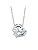 White Clover SAKT-N004RD Hello Kitty Dancing Stone Necklace, 15.7 inches (40 cm), Sanrio Characters 925 Silver, Surgical Stainless Steel, Cubic Zirconia, Heart, Ribbon, Dancing Stone, Silver