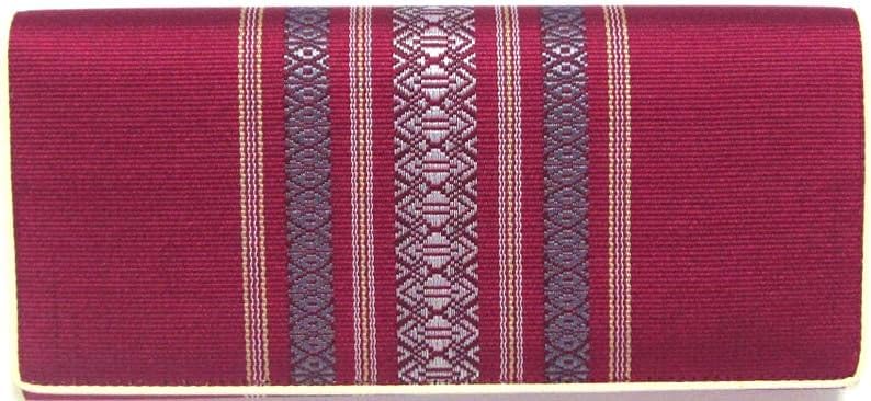 Shiranui Traditional Crafts from Fukuoka Prefecture, Hakata-ori Traditional Handicrafts, Konjo Pattern, Long Wallet, Engine Color