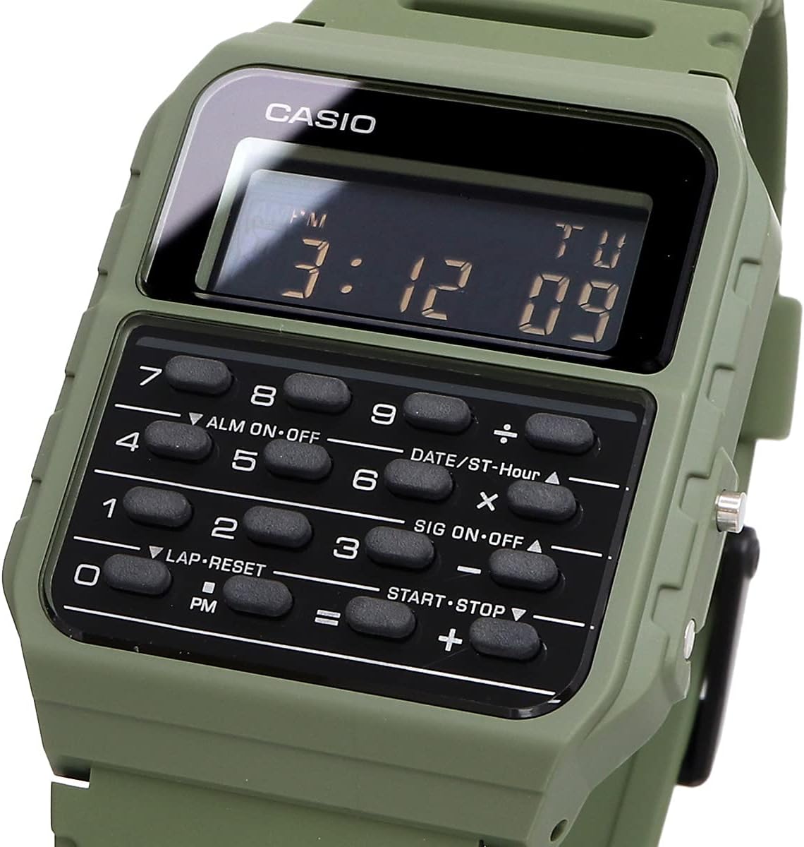 Casio CA-53WF-3B Calculator Watch with Calculator Function, Green, Genuine Box Included, Overseas Model, green