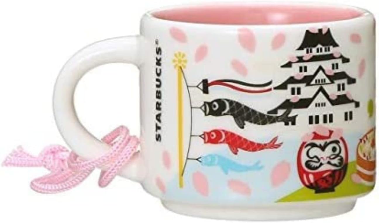 Starbucks Staba You Are Here Collection Mug Japan Spring 2.0 fl oz (59 ml), Japanese Exclusive, Local Cup, Japanese Style, Sakura, Japanese Flowers, Mt. Fuji Koinobori, Daruma, Sushi, Pottery, Coffee