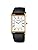 Seiko SWR052 Men's Wristwatch, Square Design, Quartz, White Dial x Black Leather Band