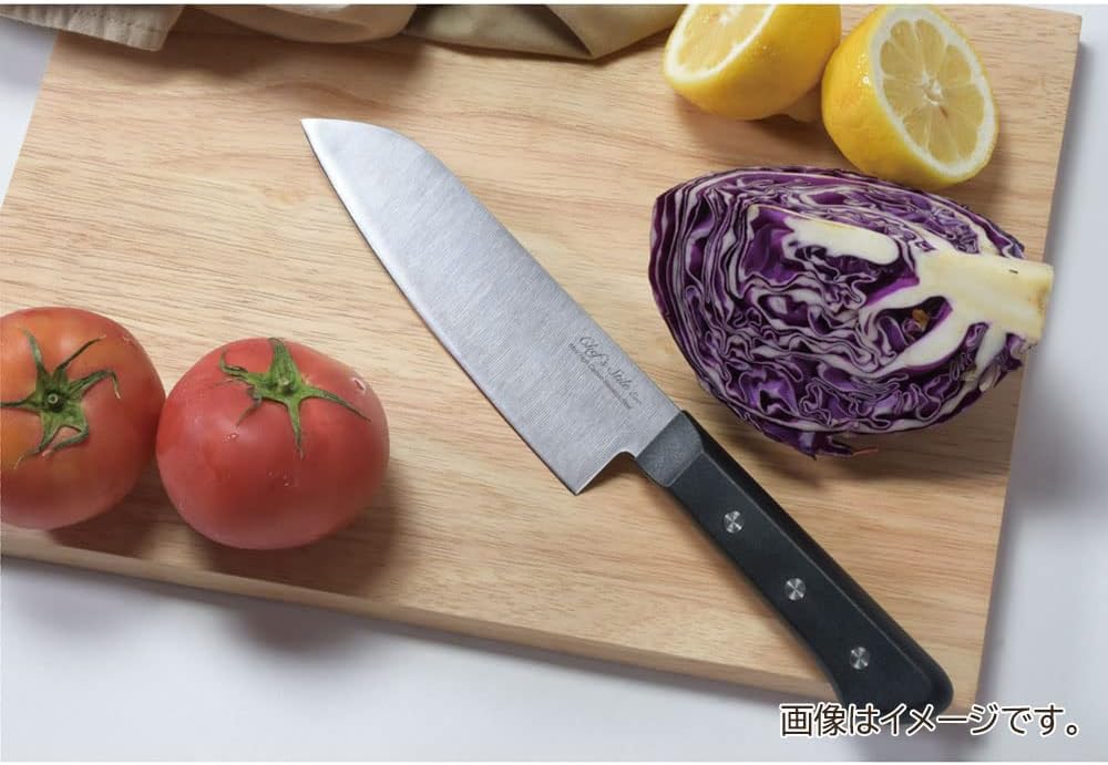 Pearl Metal Santoku Knife, Perforated Stainless Steel, 6.5 inches (165 mm), Dishwasher Safe, FN-133 Chef's Steel Evo