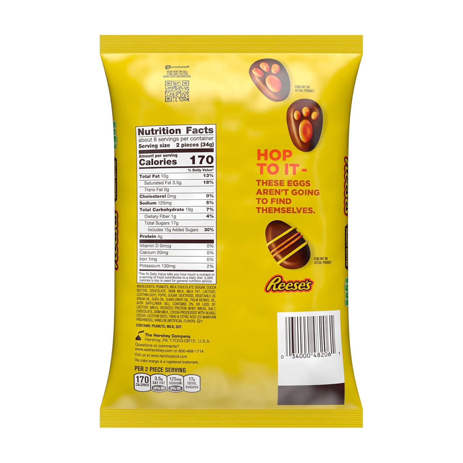 Reese's, Milk Chocolate Snack Size Peanut Butter Eggs, Easter Candy Bag, 9.6 Ounce