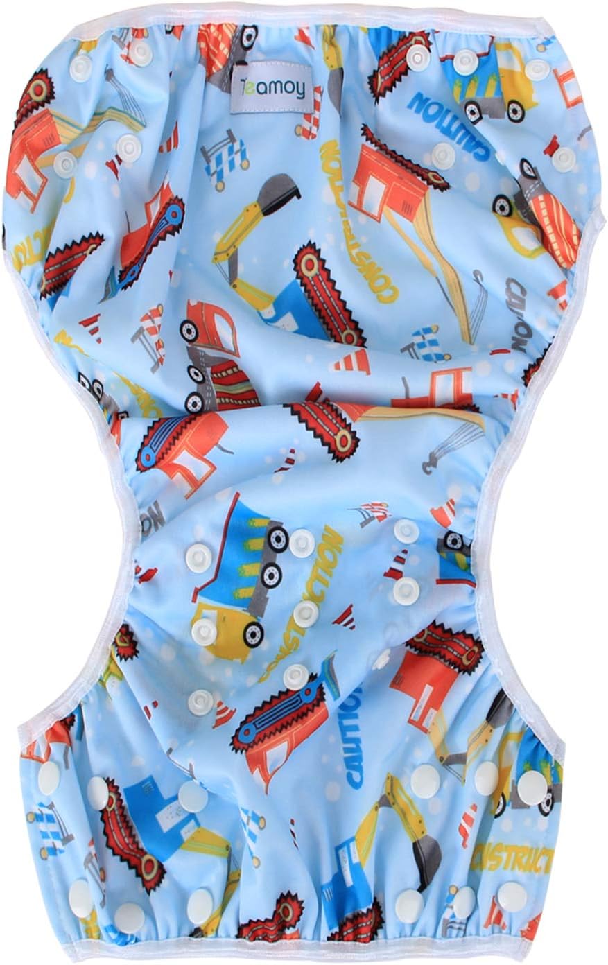 Teamoy 2 Piece Water Play Pants Set for 0-3 Years Old Baby Adjustable Size with Button Waterproof Outer Layer Polyester Mesh Inner Layer Diaper Cover for Swimming Classroom Park Beach Pool