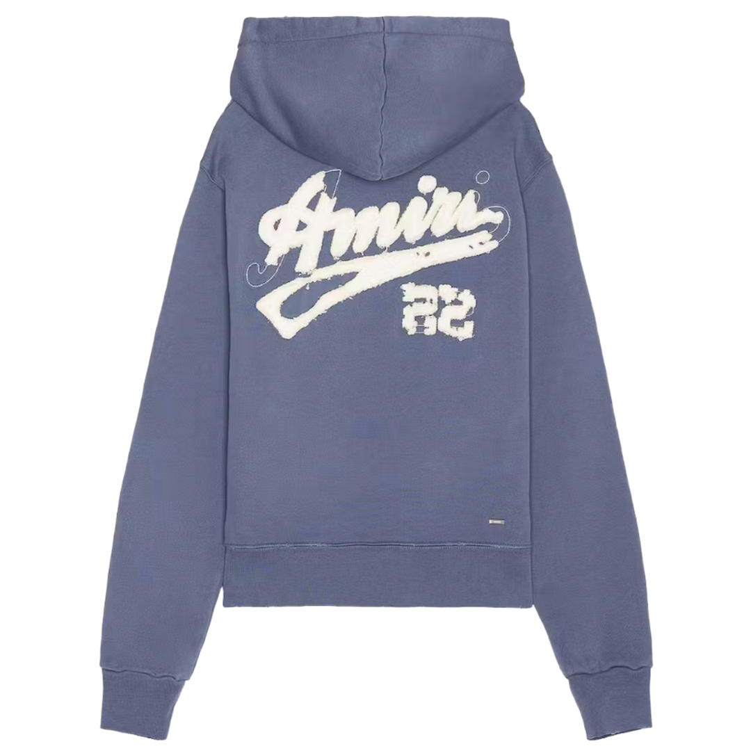 AMIRI 'BLUE 22 DISTRESSED' HOODIE