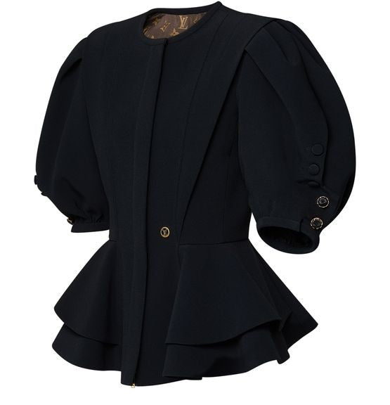 LOUIS VUITTON Puff-Sleeve Peplum Jacket - Image 2