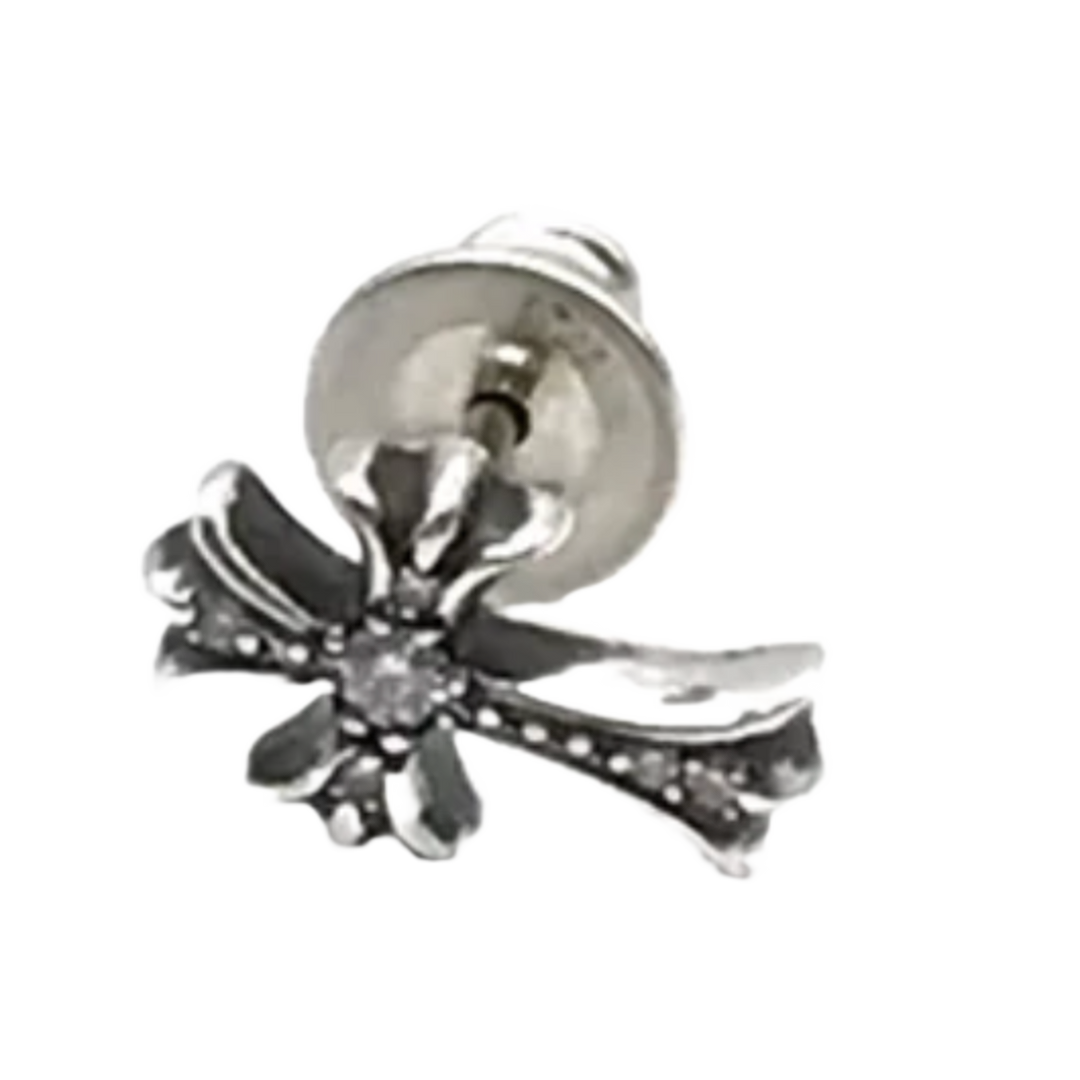 CHROME HEARTS 'SILVER DIAMOND' CROSS EARRINGS SET
